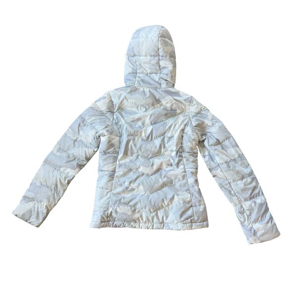 The North Face White Camo Down Puffer Jacket Hooded - Picture 2 of 11